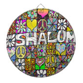Retro 60s Psychedelic Shalom LOVE Dartbord (Voorkant)