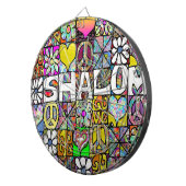 Retro 60s Psychedelic Shalom LOVE Dartbord (Voorkant Rechts)