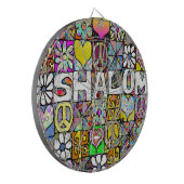 Retro 60s Psychedelic Shalom LOVE Dartbord (Voorkant Links)