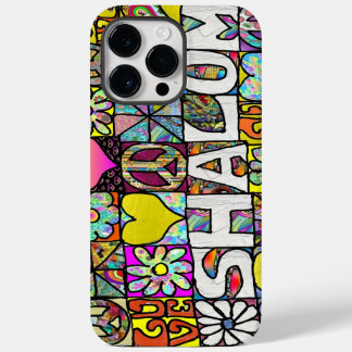 Retro 60s Psychedelic Shalom LOVE Hoesje-Mate iPho Case-Mate iPhone 14 Pro Max Hoesje