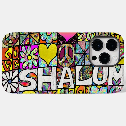 Retro 60s Psychedelic Shalom LOVE Hoesje-Mate iPho Case-Mate iPhone Case (Achterkant (horizontaal))