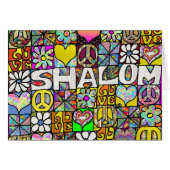 Retro 60s Psychedelic Shalom LOVE Kaart (Voorkant Horizontaal)