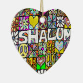 Retro 60s Psychedelic Shalom LOVE Keramisch Ornament (Rechts)