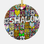 Retro 60s Psychedelic Shalom LOVE Keramisch Ornament (Voorkant)