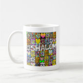 Retro 60s Psychedelic Shalom LOVE Koffiemok (Links)
