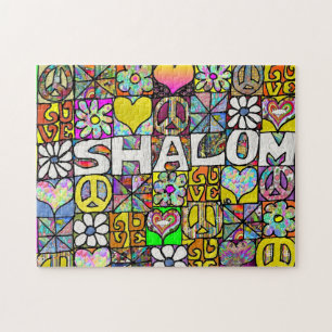 Retro 60s Psychedelic Shalom LOVE Legpuzzel