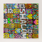 Retro 60s Psychedelic Shalom LOVE Legpuzzel (Horizontaal)