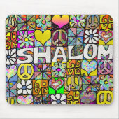 Retro 60s Psychedelic Shalom LOVE Muismat (Voorkant)