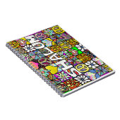 Retro 60s Psychedelic Shalom LOVE Notitieboek (Rechterzijde)