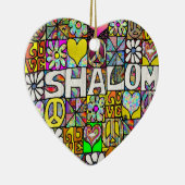 Retro 60s Psychedelic Shalom LOVE Ornament (Rechts)