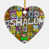 Retro 60s Psychedelic Shalom LOVE Ornament (Voorkant)