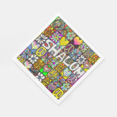 Retro 60s Psychedelic Shalom LOVE Papieren servett Servet (Hoek)
