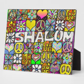 Retro 60s Psychedelic Shalom LOVE Plaque Fotoplaat (Zijkant)