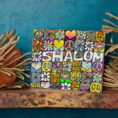 Retro 60s Psychedelic Shalom LOVE Plaque Fotoplaat (Zijkant)
