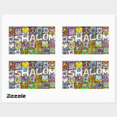 Retro 60s Psychedelic Shalom LOVE Rechthoekige Sticker (Vel)