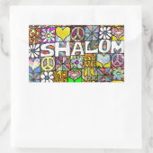 Retro 60s Psychedelic Shalom LOVE Rechthoekige Sticker (Tas)
