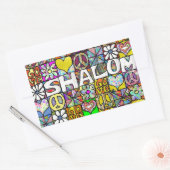 Retro 60s Psychedelic Shalom LOVE Rechthoekige Sticker (Envelop)