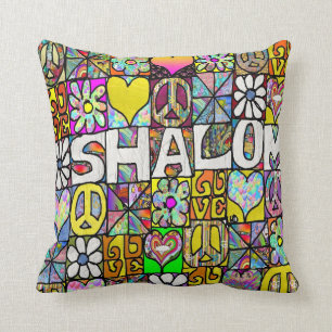 Retro 60s Psychedelic Shalom LOVE Sierkussen