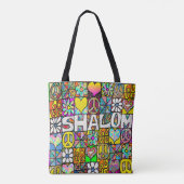 Retro 60s Psychedelic Shalom LOVE Tote Bag (Achterkant)