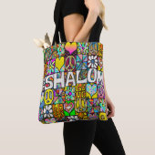 Retro 60s Psychedelic Shalom LOVE Tote Bag (Dichtbij)