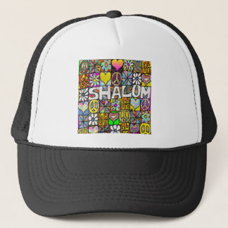 Retro 60s Psychedelic Shalom LOVE Trucker Pet