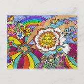 Retro 60s Psychedelic Sunshine Eagle Apparel Gifts Briefkaart (Voorkant)