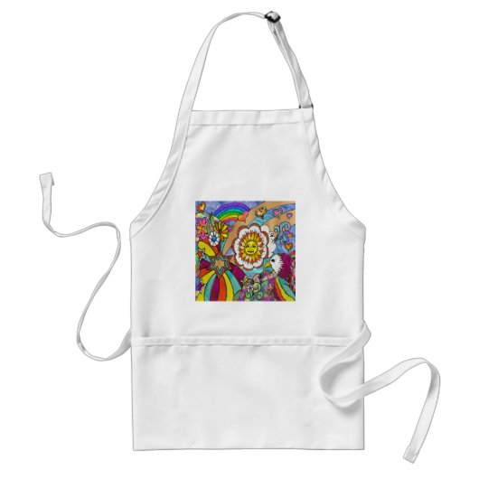 Retro 60s Psychedelic Sunshine Eagle Apparel Gifts Standaard Schort (Voorkant)