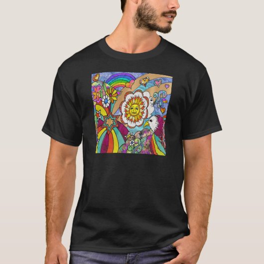 Retro 60s Psychedelic Sunshine Eagle Apparel Gifts T-shirt (Voorkant)