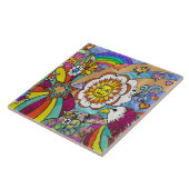 Retro 60s Psychedelic Sunshine Eagle Tegeltje (Zijkant)