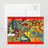 Retro 60s Psychedelische Cyclus Van Levensgeschenk Briefkaart (Voorkant / Achterkant)