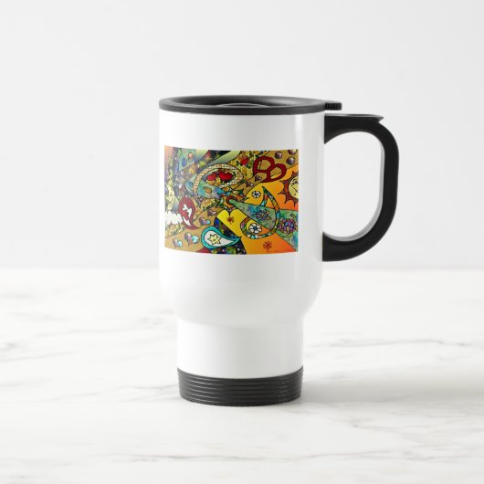 Retro 60s Psychedelische Cyclus Van Levensgeschenk Reisbeker (Rechts)