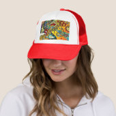 Retro 60s Psychedelische Cyclus Van Levensgeschenk Trucker Pet (In situ)