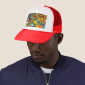 Retro 60s Psychedelische Cyclus Van Levensgeschenk Trucker Pet (In situ)