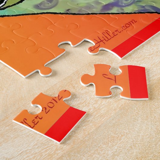 Retro 60s Psychedelische Levenscyclus Legpuzzel (Zijkant)