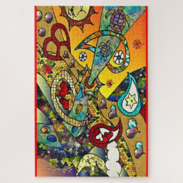 Retro 60s Psychedelische Levenscyclus Legpuzzel