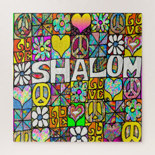 Retro 60s Psychedelische Shalom LIEFDE Legpuzzel