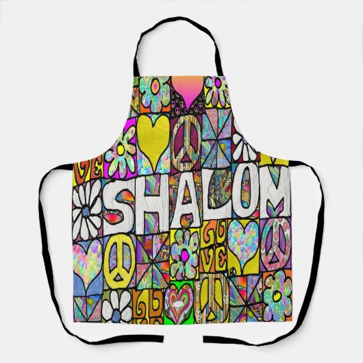 Retro 60s Psychedelische Shalom LIEFDE  Schort (Voorkant)