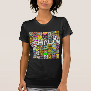 Retro 60s Psychedelische Shalom LIEFDE T-shirt