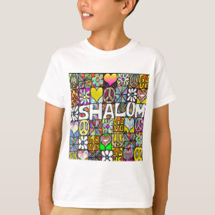Retro 60s Psychedelische Shalom LIEFDE T-shirt