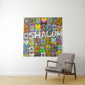 Retro 60s Psychedelische Shalom LIEFDE Wandkleed (In situ)