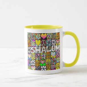 Retro 60s Psychedelische Shalom LOVE Mokkop Mok