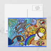 Retro 60s Psychedelische Strandkleding Cadeaus Briefkaart (Voorkant / Achterkant)