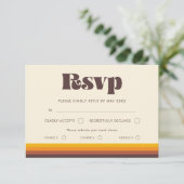 Retro 60s  RSVP-kaart met maaltijdkeuze RSVP Kaartje (Staand voorkant)