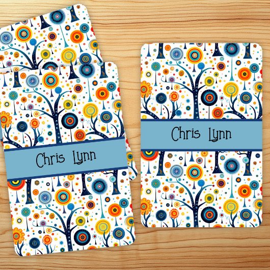 Retro 60s Sfeer Mod Bloemen Pokerkaarten