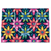 Retro 60s Sfeer Mod Daisies All-over Print Groot Cadeauzakje (Voorkant)