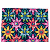 Retro 60s Sfeer Mod Daisies All-over Print Groot Cadeauzakje (Achterkant)
