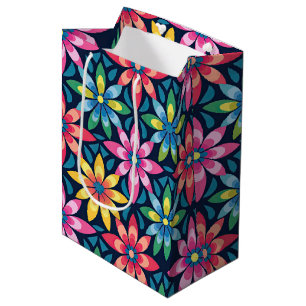 Retro 60's Sfeer Mod Daisies All-over Print Medium Cadeauzakje