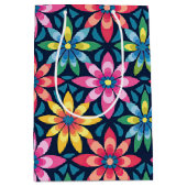 Retro 60's Sfeer Mod Daisies All-over Print Medium Cadeauzakje (Voorkant)