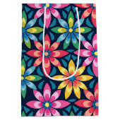 Retro 60's Sfeer Mod Daisies All-over Print Medium Cadeauzakje (Achterkant)