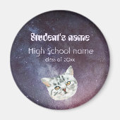 Retro 60s space galaxy graduation magneet (Voorkant)